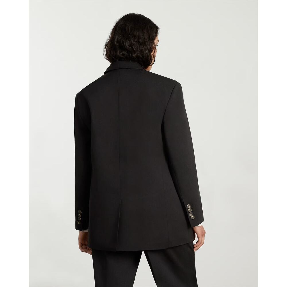 NWT Everlane Women's The ’80s Italian Wool Blazer Jacket Minimalist Black SZ 00 - Picture 2 of 11
